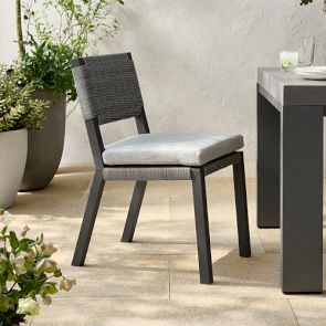 Larnaca Metal x All-Weather Weave Dining Side Chair | Patio