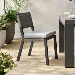 Larnaca Outdoor Slate Grey Metal x All-Weather Weave Dining Side Chair