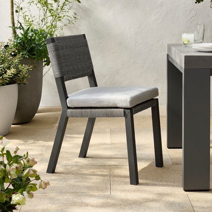 Larnaca Metal x All-Weather Weave Dining Side Chair | Patio