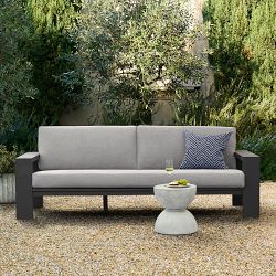Larnaca Outdoor Slate Grey Metal Sofa (96"-107")