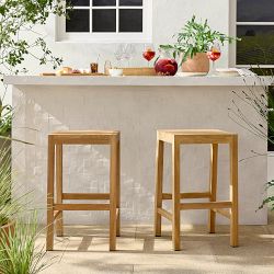 Larnaca Teak Backless Bar Stool