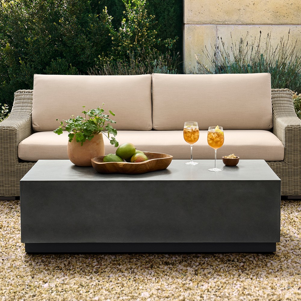 Lucca Concrete Outdoor Rectangle Coffee Table (56") by Williams Sonoma Home