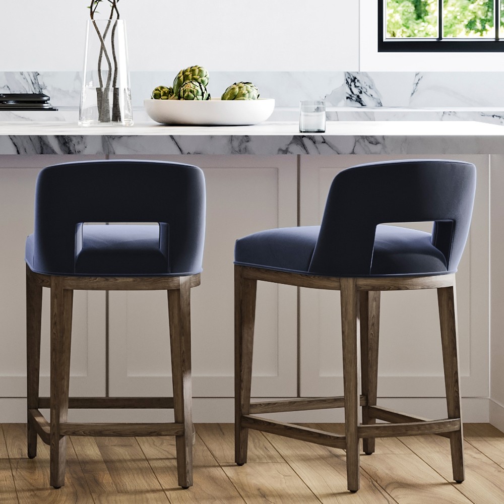 Saratoga Upholstered Curved Back Counter & Bar Stool by Williams Sonoma Home