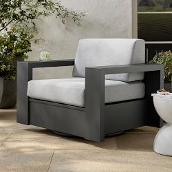 Larnaca Outdoor Slate Grey Metal Swivel Chair