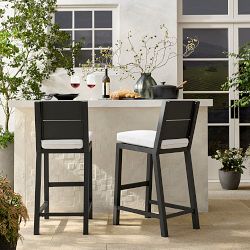 Larnaca Outdoor Slate Grey Metal Bar Stool