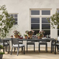 Larnaca Outdoor Slate Grey Metal Dining Table (94"-108")