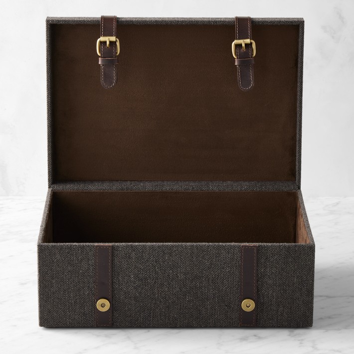 Carson Box Herringbone Storage | Williams Sonoma