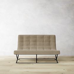 James Loveseat, Standard, Performance Recycled Chunky Basketweave, Taupe, Bronze