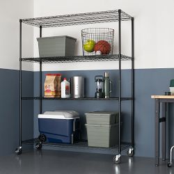 TRINITY® Home 4-Tier Wire Shelving with Wheels