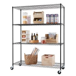 TRINITY® Home 4-Tier Wire Shelving with Wheels