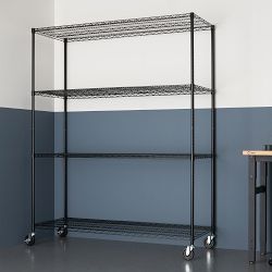 TRINITY® Home 4-Tier Wire Shelving with Wheels