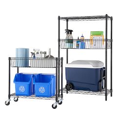 TRINITY® Home 5-Tier NSF Wire Shelving with Baskets &amp; Wheels