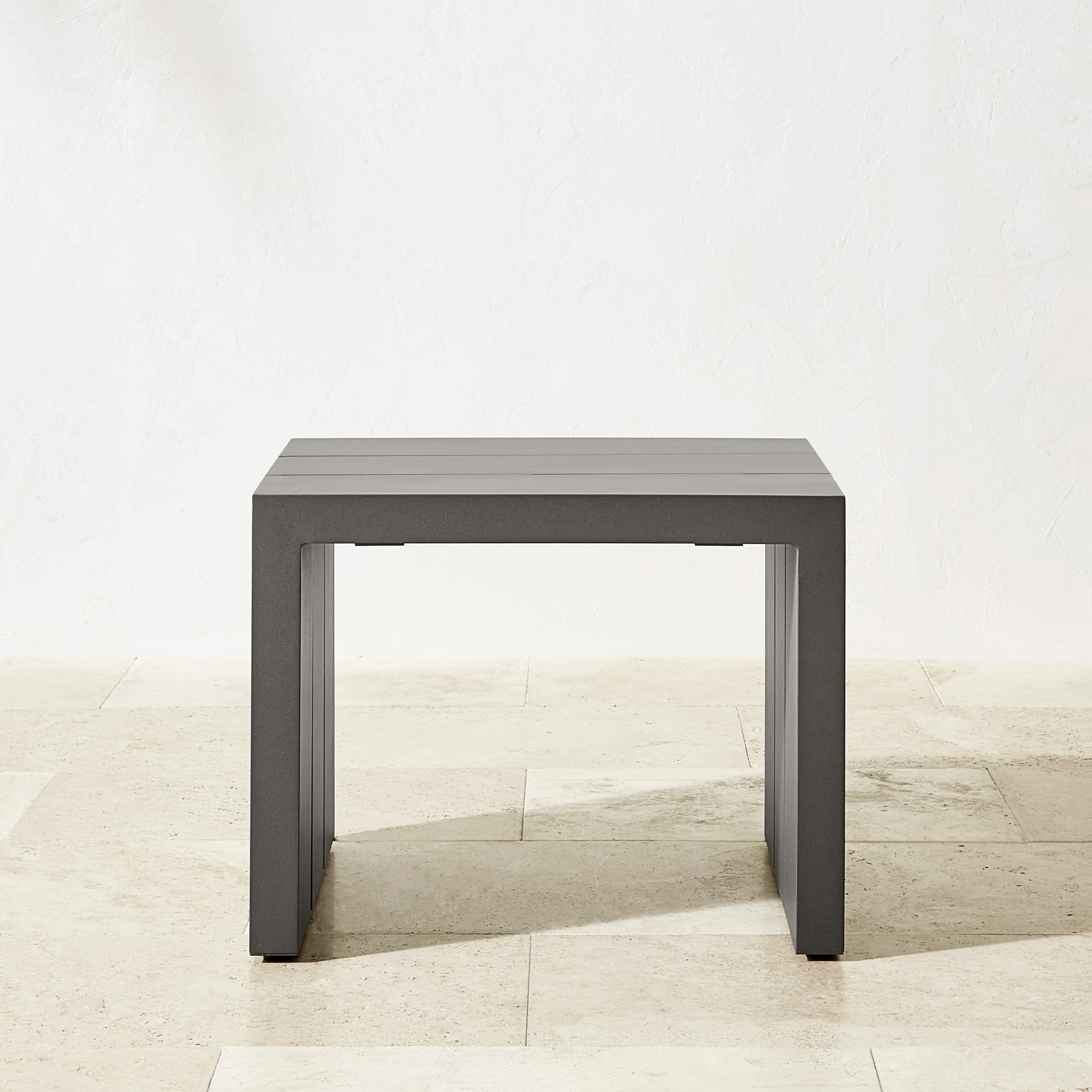 Larnaca Slate Grey Metal Outdoor Side Table (24″) Simolary simolary.com