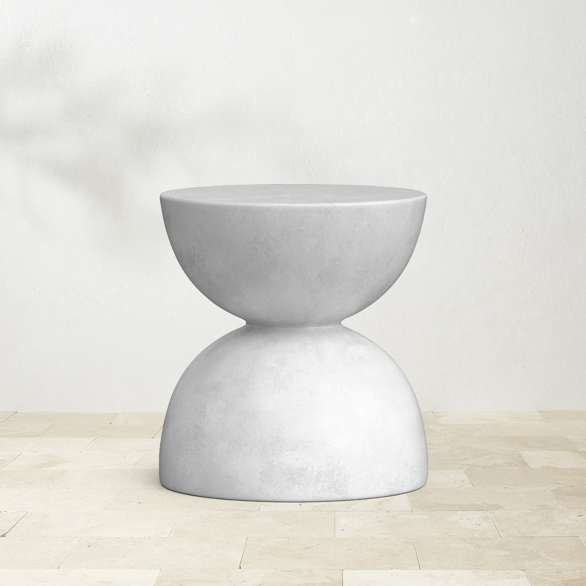 Claire Outdoor Concrete Hourglass Side Table (19.5″) Simolary simolary.com