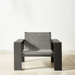 OPEN BOX: Larnaca Outdoor Metal x All Weather Weave Club Chair, Grey