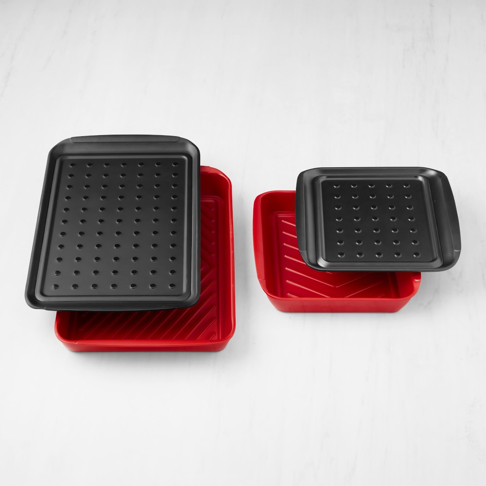 Williams Sonoma Palermo 4-Piece Grill Marinade & Prep Tray Set - Set of 2