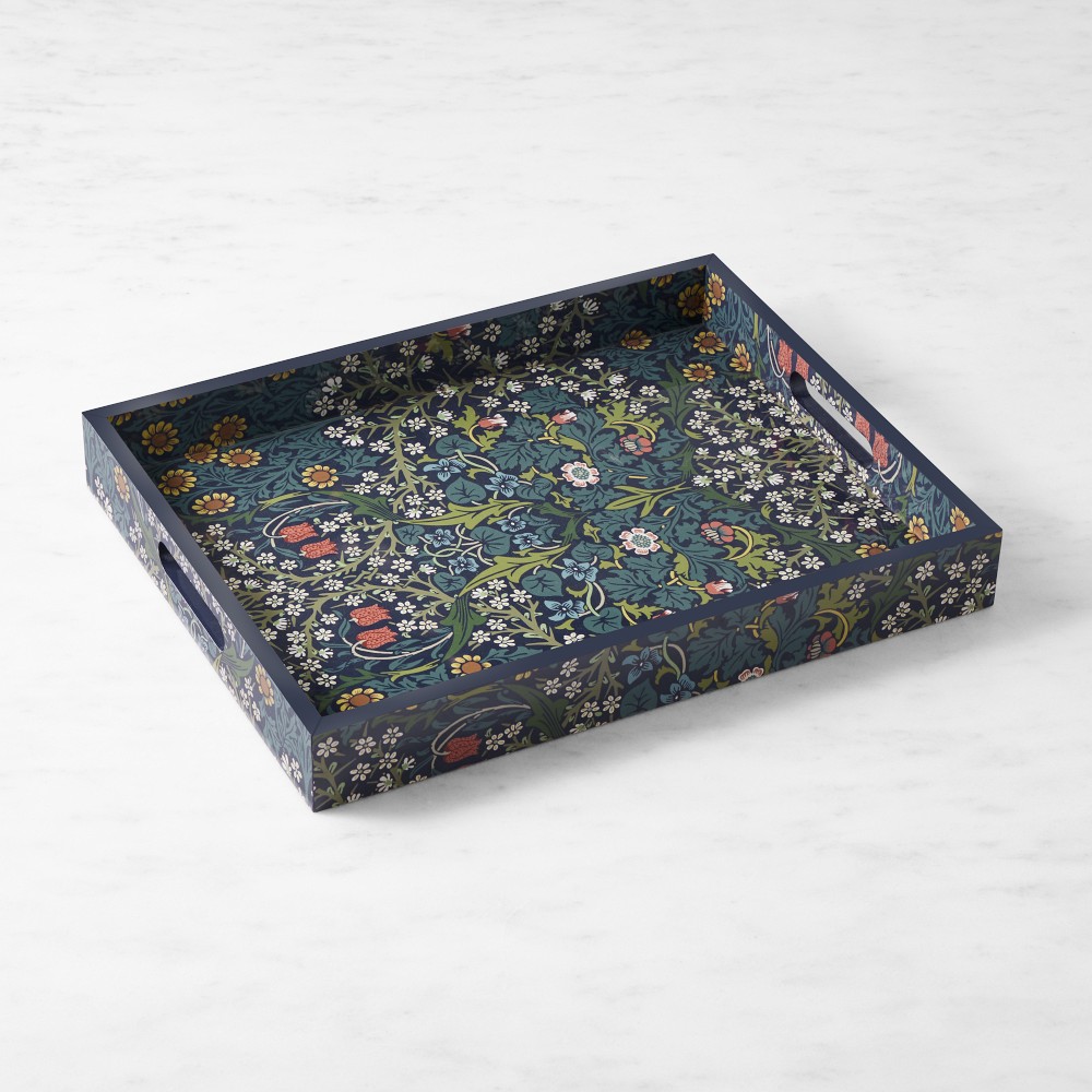 Morris & Co. x Williams Sonoma Home Blackthorn Tray - 14" x 18", Blue