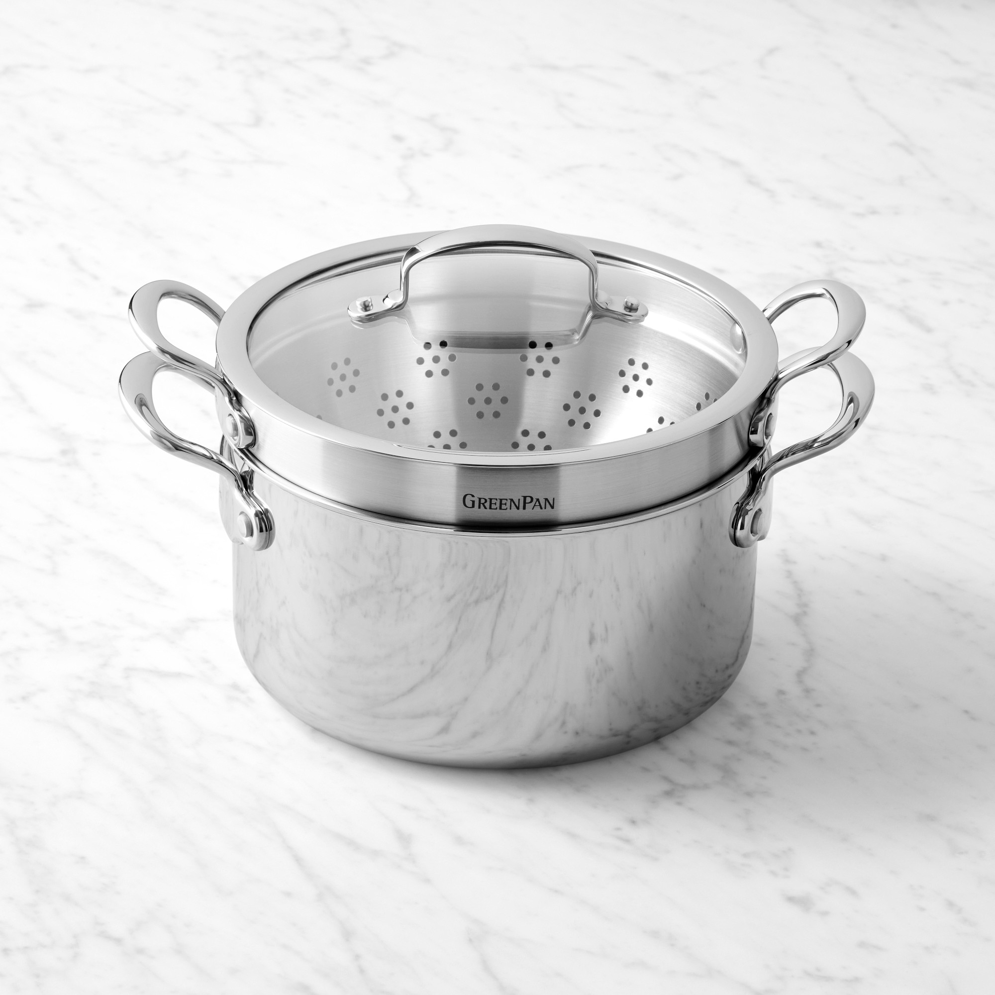 GreenPan Premiere Max Stainless-Steel Ceramic Nonstick Steamer Multipot, 6-Qt. Sansujyuku sansujyuku.com