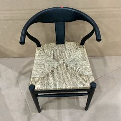 OPEN BOX: Baldwin Dining Armchair, Drifted Matte Black
