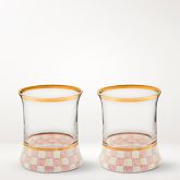 MacKenzie-Childs Rosy Check Tumblers, 8-Oz Simolary simolary.com 8