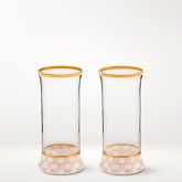 MacKenzie-Childs Rosy Check Highball Glasses Simolary simolary.com 9