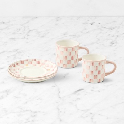 MacKenzie-Childs Rosy Check Espresso Cup & Saucers, Set of 2 Simolary simolary.com 10