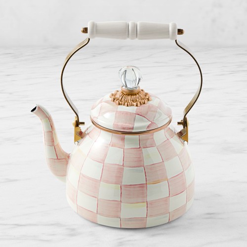 MacKenzie-Childs Rosy Check Tea Kettle Simolary simolary.com