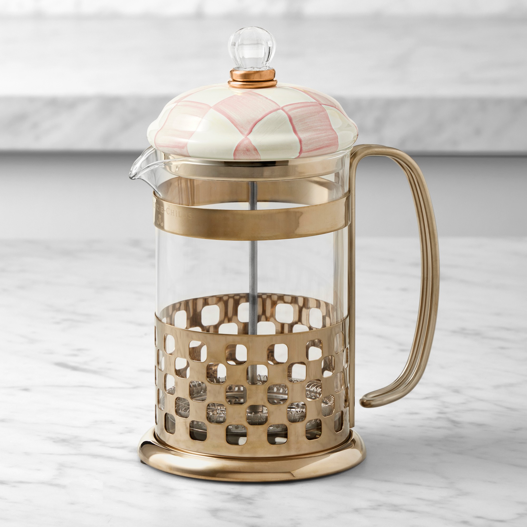 MacKenzie-Childs Rosy Check French Press Simolary simolary.com 5