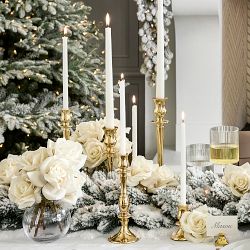 12" White Taper Candles, Set of 2