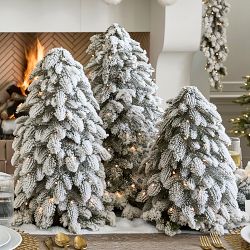 Jeff Leatham Winter White Faux Tabletop Tree with Twinkle Lights