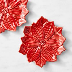 Poinsettia Appetizer Plates, Set of 4, Mixed