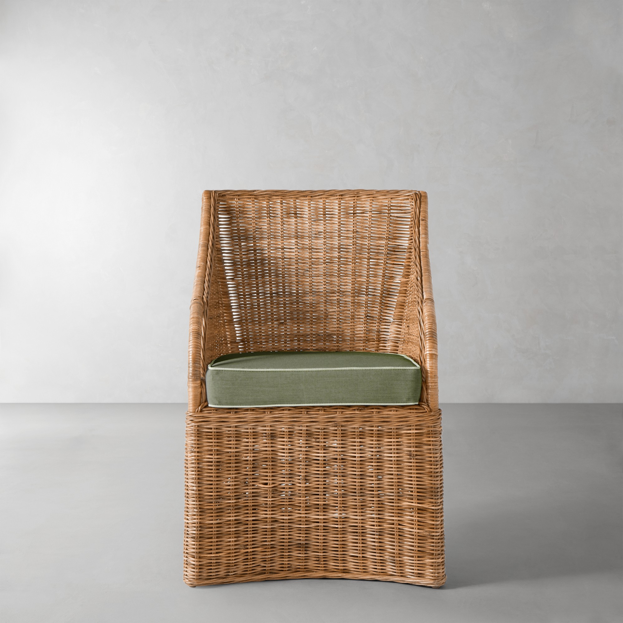 Sunbrella Performance Canvas, Fern with Sage Piping