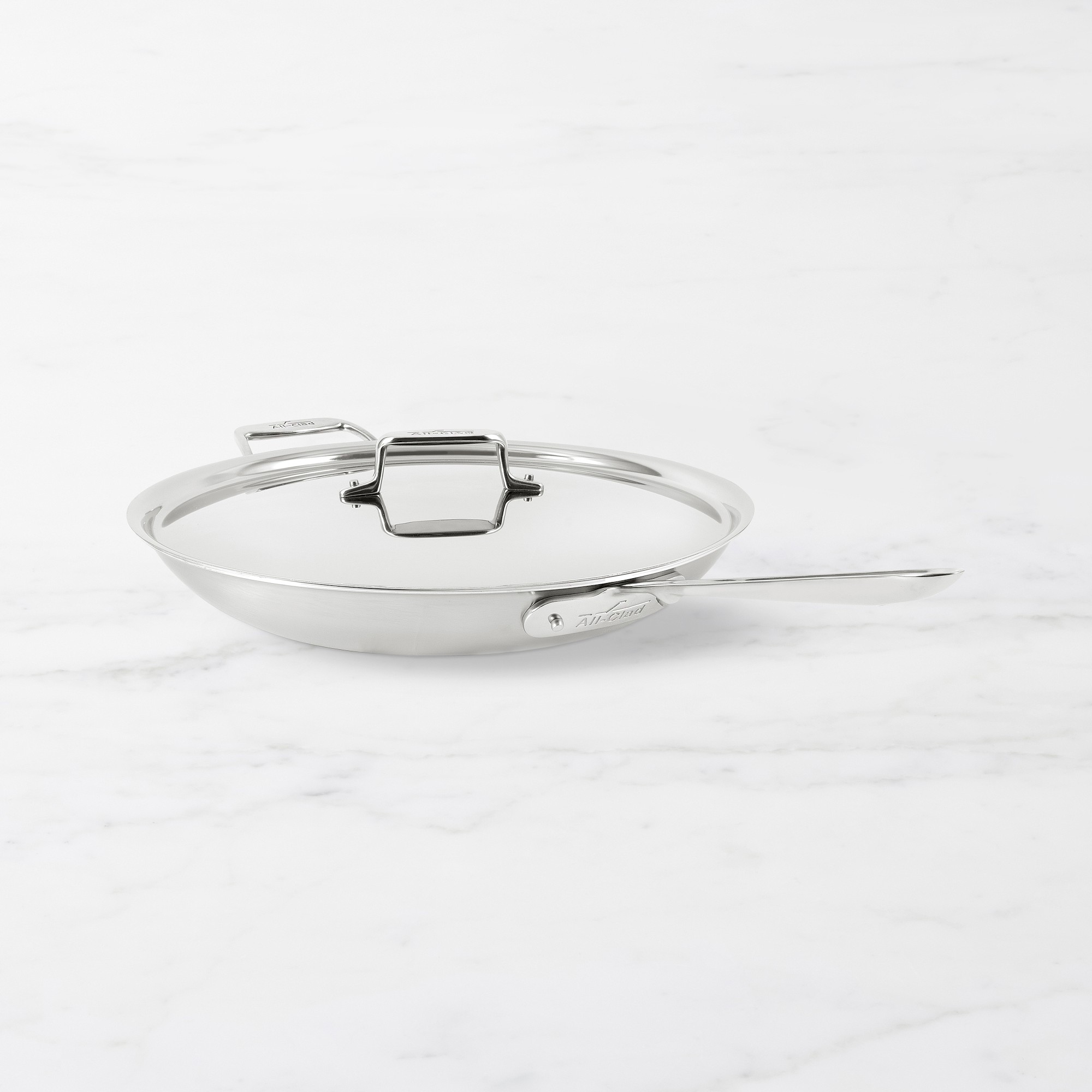 All-Clad D5 Brushed Stainless-Steel Fry Pan with Lid, 14″ Simolary simolary.com