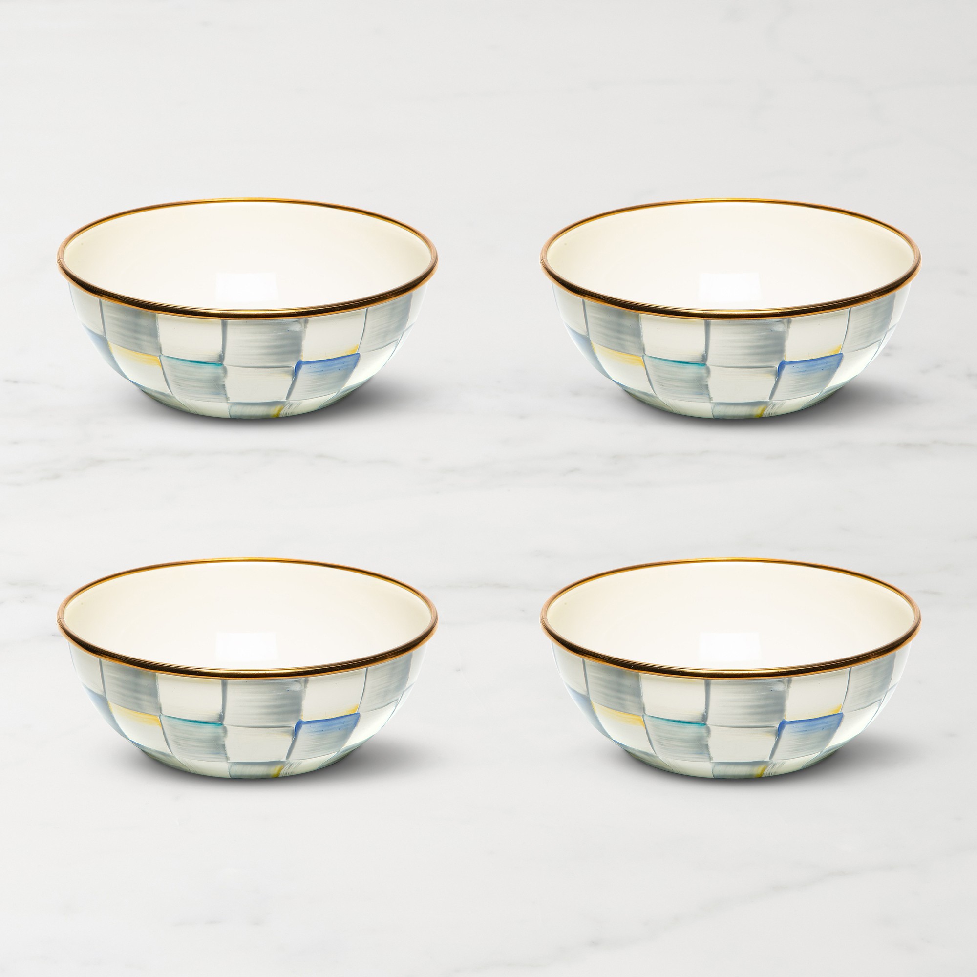 MacKenzie-Childs Sterling Check Everyday Bowls Simolary simolary.com