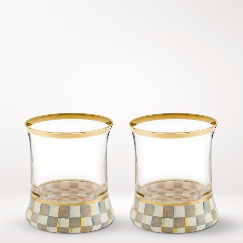 MacKenzie-Childs Sterling Check Tumblers, 8-Oz Simolary simolary.com