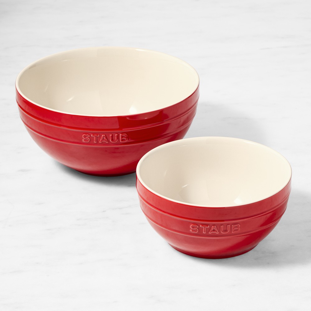 Staub Ceramic Mixing Bowls, Set of 2 - Set of 2, Cherry