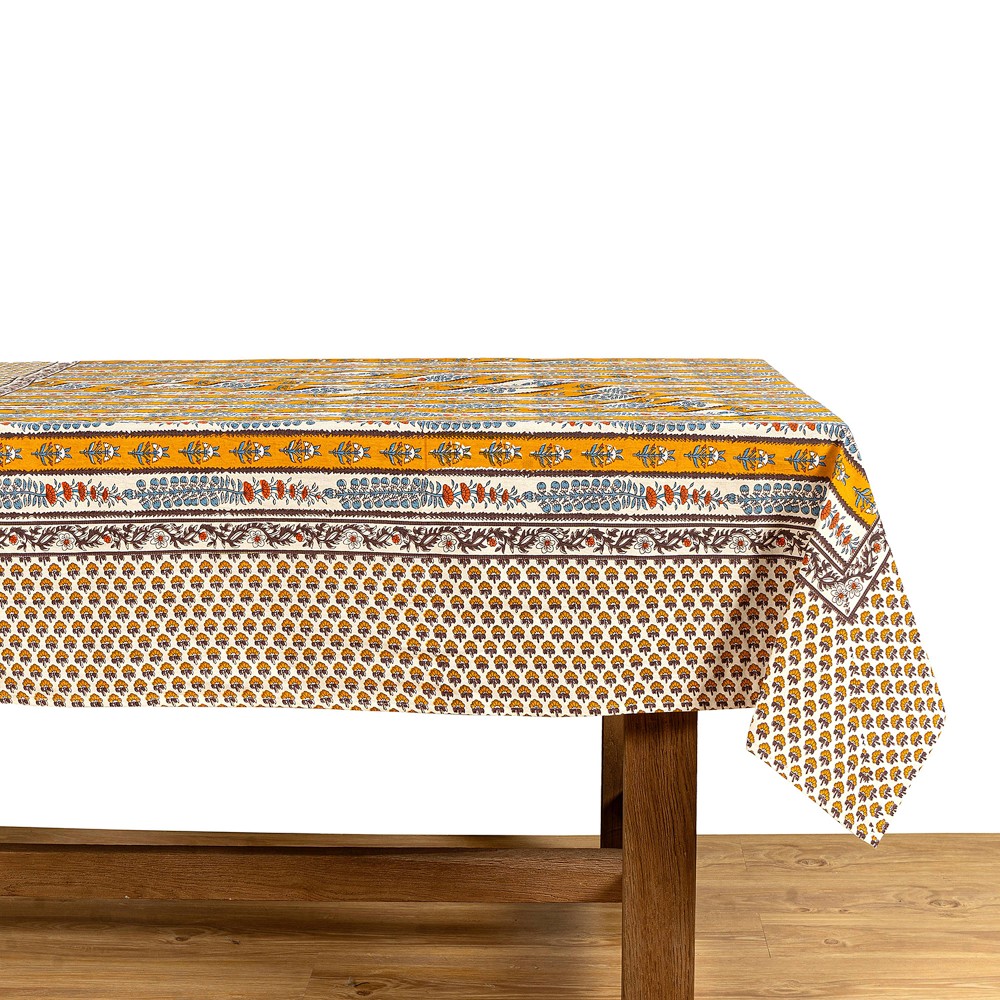 Couleur Nature Provence Avignon Tablecloth - 71" x 106", Dijon & Blue