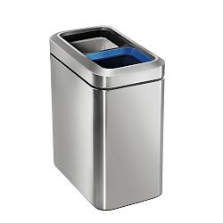 simplehuman™ 20-L. Slim Open Recycler, Brushed Stainless Steel