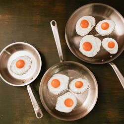 Made In® Stainless-Steel Fry Pan, Set of 3