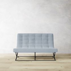 James Loveseat, Standard, Perennials Performance Basketweave, Light Blue, Bronze