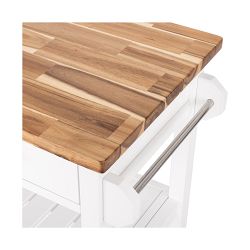 Seville Classics Acacia Top Kitchen Cart