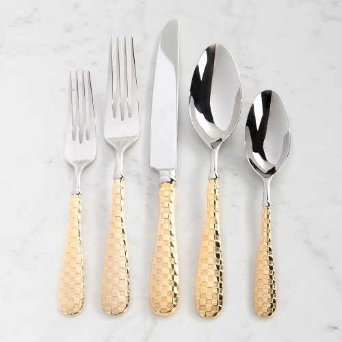 MacKenzie-Childs Check 5-Piece Flatware Sets Simolary simolary.com