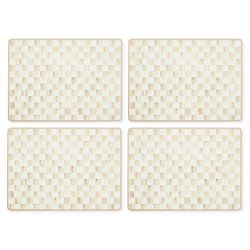MacKenzie-Childs Mocha Check Placemats, Set of 4