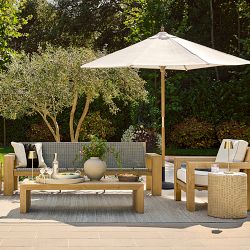 Larnaca Teak AWW Sofa, Club Chairs, &amp; Coffee Table