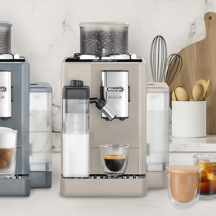 DeLonghi RIVELIA 全自動コーヒーマシン グラス3つ付属 De'Longhi Rivelia Espresso Machine | Williams Sonoma