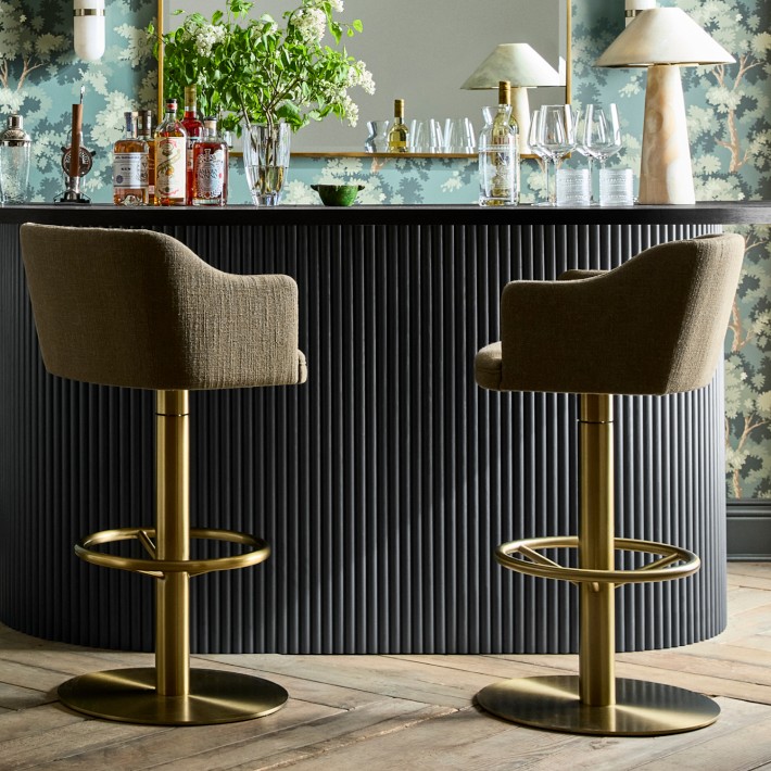 Harding Upholstered Pedestal Stool | Williams Sonoma