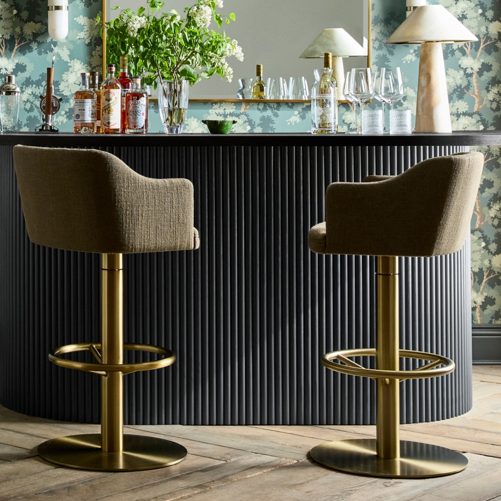 Harding Upholstered Pedestal Counter & Bar Stool by Williams Sonoma Home
