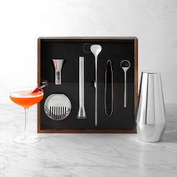 Williams Sonoma Signature Bar Tools Set with Display Case and Shaker