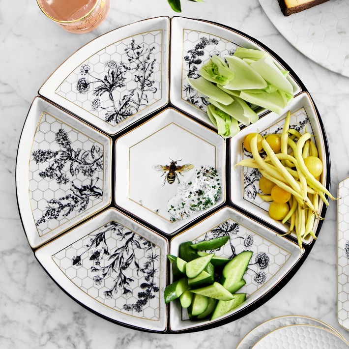 Honeycomb Lazy Susan Porcelain Server | Williams Sonoma