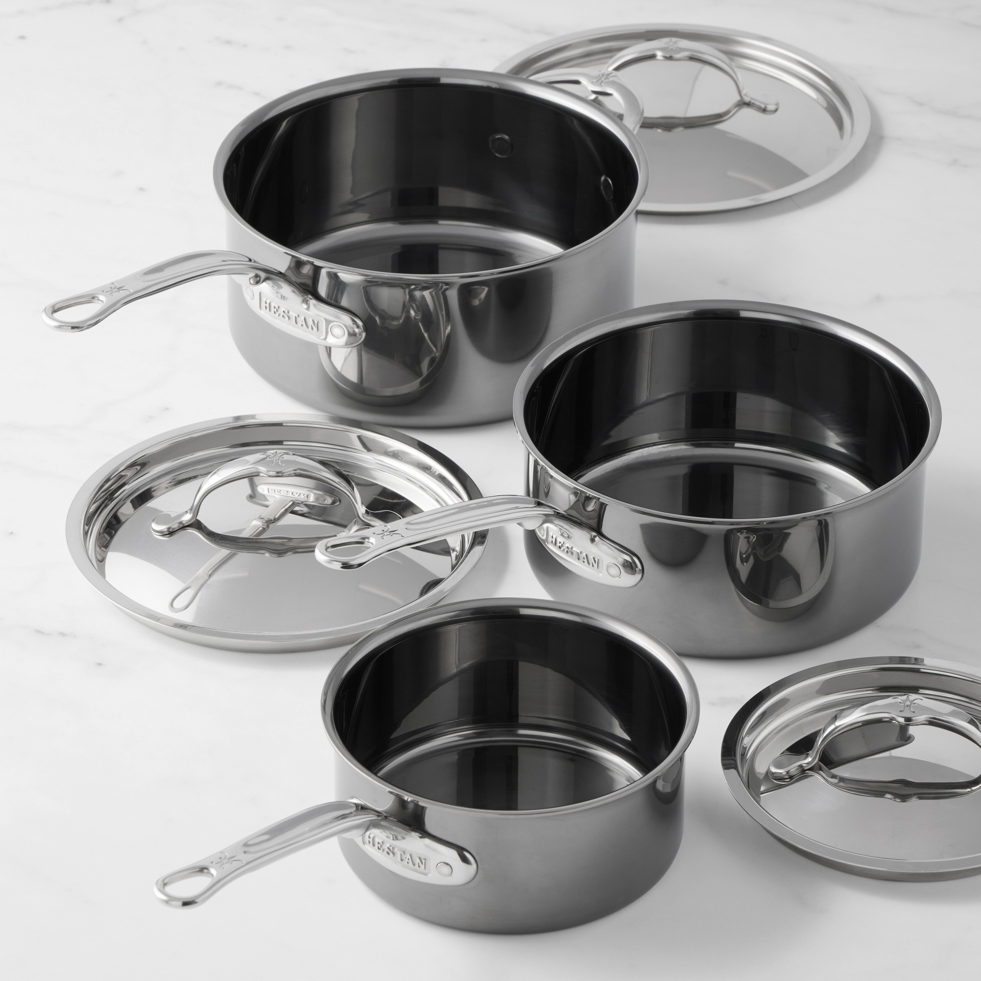 Hestan NanoBond Titanium Stainless-Steel 3-Piece Saucepan Set Sansujyuku sansujyuku.com